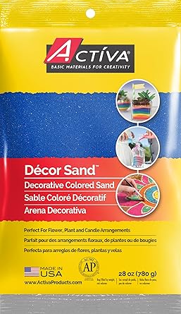 Activa Dark Blue Decorative Colored Sand in Resealable Bag, 5lb (2.27kg) | Fine Grain & Fade-Proof Sand For Arts & Crafts