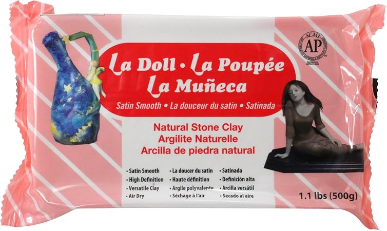 ACTIVA La Doll Natural Air Dry Stone Clay 1.1 pound (500g) (1600)