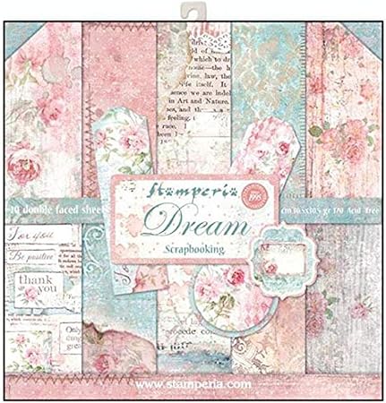 STAMPERIA INTERNATIONAL, KFT PAPER PAD 12X12 10PK DREAM, Pink, Blue