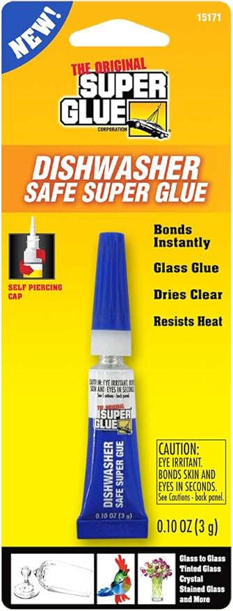 Super Glue - Dishwasher & Glass Safe - 3g Tube