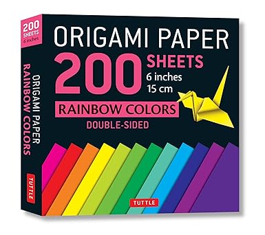 Origami Paper 200 sheets Rainbow Colors 6