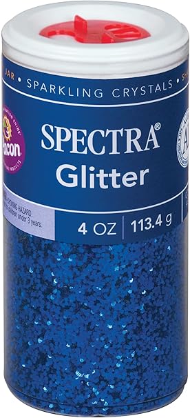 Spectra Arts & Crafts Glitter, Blue, 4 oz., 1 Jar