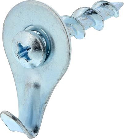 Hillman Chrome 122362 Self-Drilling Wall Dogs with Picture Hanging Hook, up to 50 lbs, No Size