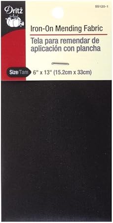 Dritz Iron, 6 x 13-Inch, 1 Count, Black Mending Tape