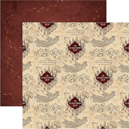 Paper House Productions Marauder's Map Double Sided Scrapbook Paper, Multi