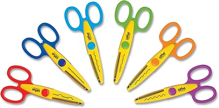 School Smart 85067 Paper Edger Scissors - Set of 6 - Assorted Colors - 085067