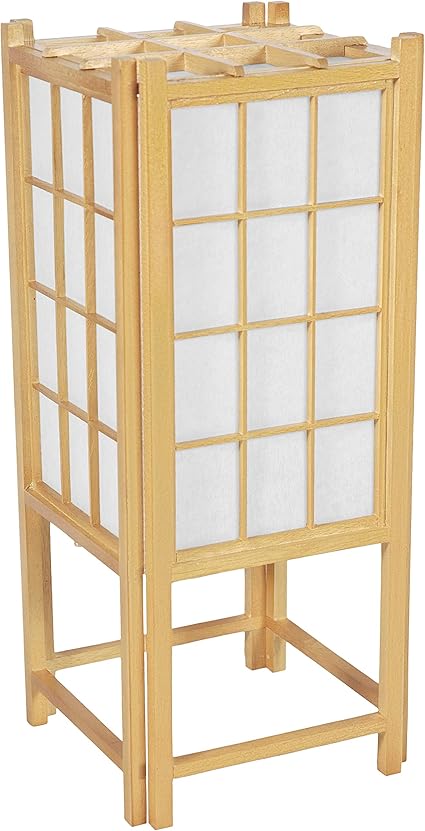 Red Lantern Window Pane Shoji, Natural Lamp, 18