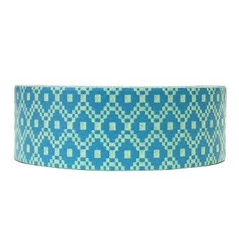 Wrapables Colorful Patterns Washi Masking Tape, Teal Floral Mosaic