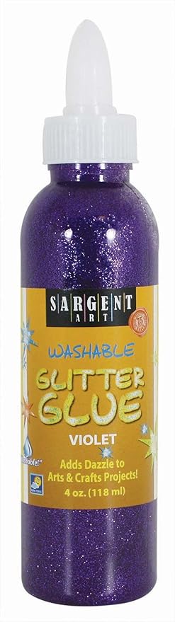 Sargent Art 22-1842 4-Ounce Glitter Glue, Violet