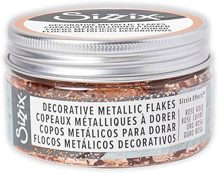 Sizzix, Rose Gold Effectz Metallic Flakes 664565, Decorative Gilding Foil, 0.8g