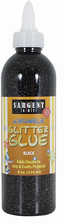 Sargent Art 22-1985 8-Ounce Glitter Glue, Black