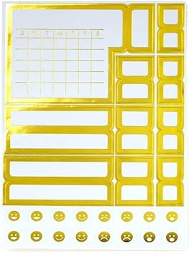 russell+hazel Smartdate Gold Foil Adhesive Tabs, 4” x 6”, 6 Sheets,55756