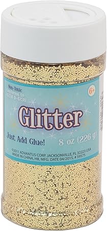 Sulyn Gold Glitter Jar, 8 Ounces, Non-Toxic, Reusable Jar with Easy to Use Shaker Top, Multiple Slot Openings for Easy Dispensing and Mess Reduction, Gold Glitter, SUL51139