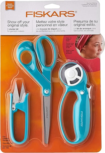 Fiskars Garment Making Starter Kit (3pc), Turquoise 3 Count