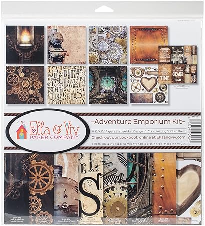 Ella & Viv by Reminisce EAV-924 Ella & Viv Adventure Emporium Scrapbook Collection Kit