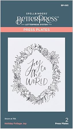 Spellbinders Holiday Foliage Press Plate, Metal