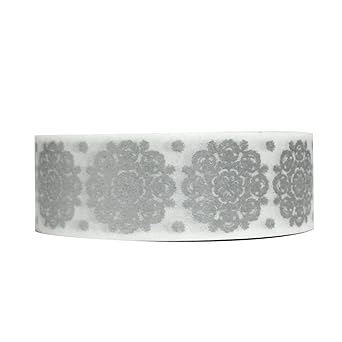 Wrapables Colorful Patterns Washi Masking Tape, Silver Snowflakes