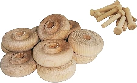 Wood Wheels - 12 Pack with Free Axle Pegs - Made in USA (1