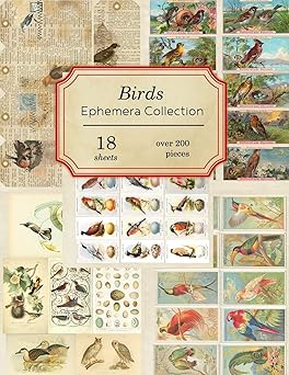 Birds Ephemera Collection: 18 sheets - over 200 vintage Ephemera pieces for DIY cards, journals and other paper crafts (Vintage Ephemera Collection)