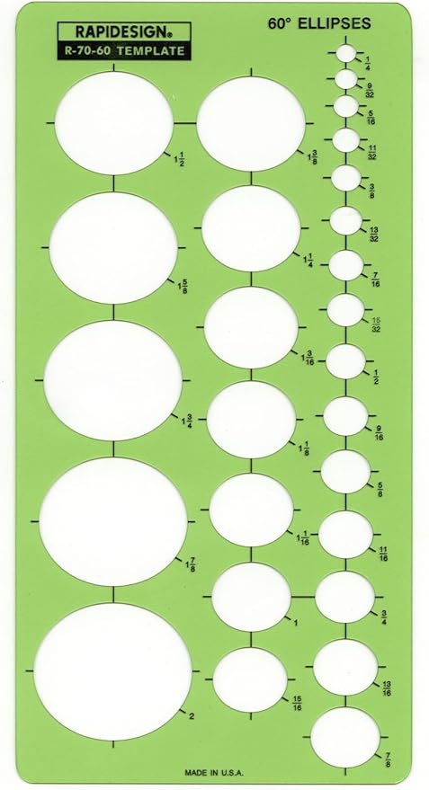 Rapidesign 60-Degree Ellipse Template, 1 Each (R70-60)