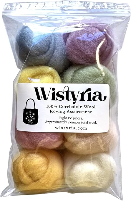 WISTYRIA EDITIONS Soft Pastels 100% Wool Roving, 12-Inch