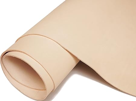 Vegetable Tanned Leather Sheets for Crafts (3.5-4.0oz | 1.5mm Thickness) Full Grain Tooling Leather Thick Cowhide Crafting Leather (Creamy-1.5mm, 6