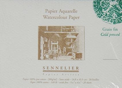 Sennelier Watercolor Block, 20 Sheets, Cold-Press, 5.7