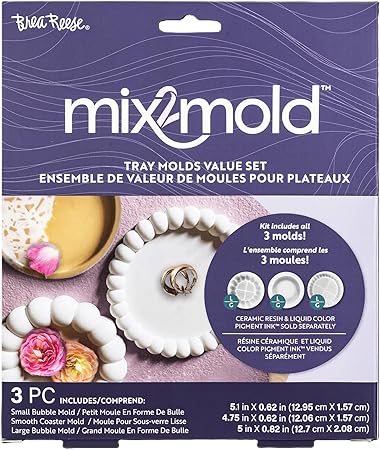 Mix2Mold Tray Molds Value Set - 3pc - Silicone Non-Stick Coaster Molds, Durable & Reusable, Kit Includes Molds Only, Resin Coaster Making