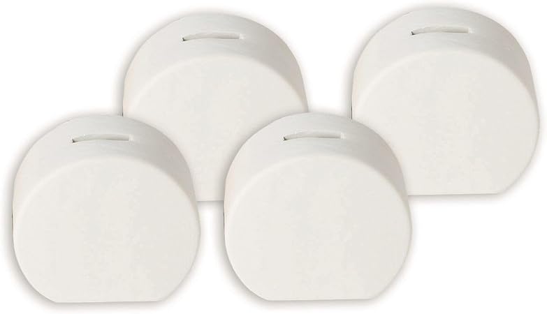 S&S worldwide Color-Me™ Ceramic Bisque Circle Banks (Pack of 12) - DIY Design - 4” x 4” - White