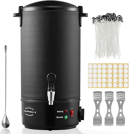 OFFNOVA Wax Melter for Candle Making, 10L Large Electric Wax Melting Pot with Heating Core Spout & Digital Display, Ideal for Candle Soap Bulk Production Business or Home