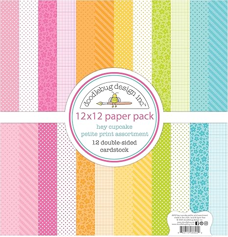 DOODLEBUG DESIGN 6692 Paper Petite, One Size, Hey Cupcake, 12 Designs/1 Each