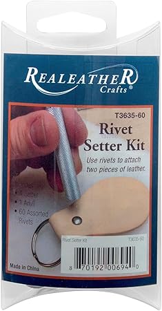 Realeather Crafts Rivet Setter Kit, Nickel 5 x 3 x 1