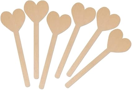 Hygloss Natural Wood Popsicle Sticks - Craft Stick - Great for Arts and Crafts - Valentine’s Day Class Activity - Heart Shape - 6.25 Inches High - 100 Pcs