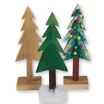 S&S Worldwide Unfinished Wooden Pine Tree, 7-3/4