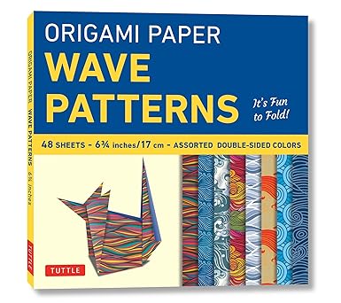 Origami Paper - Wave Patterns - 6 3/4 inch - 48 Sheets: Tuttle Origami Paper: Origami Sheets Printed with 8 Different Designs: Instructions for 8 Projects Included