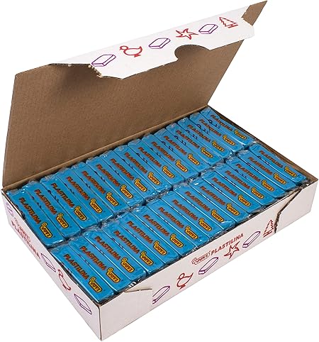 Jovi Plastilina Reusable & Non-Drying Modeling Clay; 1.75 Oz. Bars, Set of 30, Light Blue