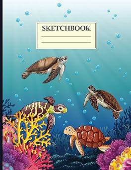 Sea Turtle Sketchbook: Beautiful Sea Turtle Cover for Daily Journal, Drawing, Doodling, Sketching, Taking Notes and Much More| 8.5 X 11 Inches 110 Pages Sea Turtle Notebook for Girls and Boys