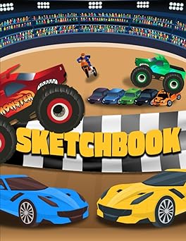 Sketchbook: Drawing Sketch Pad With Monster Trucks, Drawing Notebook (8.5 x 11 inches): (Sketchbook for Kids)