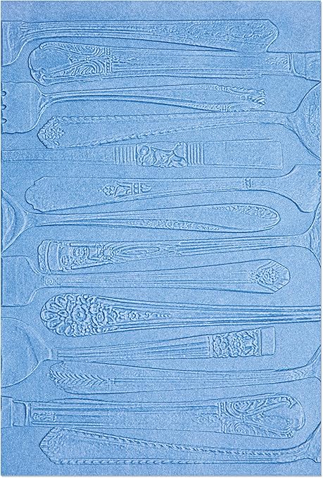 Sizzix 3-D Textured Impressions Folder Silverware by Eileen Hull | 666047 | Chapter 4 2022 Emboss, Grey