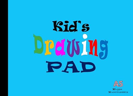 Drawing Pad for Kids: Children's Sketch Pad / Sketchbook A5, 110 Pages, Thick 90gsm Paper, Landscape | Note Book for Colouring Sketching Painting Doodling Scribbling Art and Crafts - Blue