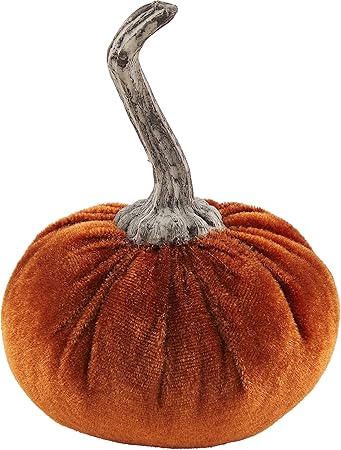 Mud Pie Velvet Pumpkin Vase Filler, 4 1/4