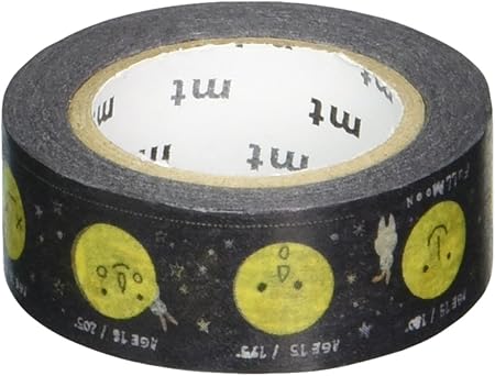 MT Washi Masking Tape for Kids, Moon, 15mm x 7m (MT01KID024)