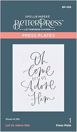 Spellbinders Let Us Adore Him Press Plate, Metal