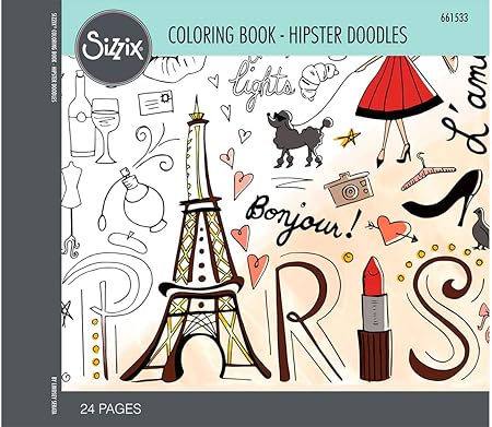 Sizzix Coloring Book, Hipster Doodles by Lindsey Serata