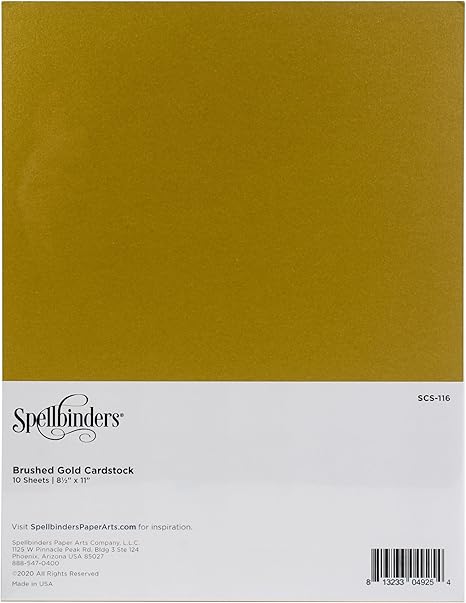 Spellbinders Gold CARDSTOCK 8.5X11 10P BRSHD