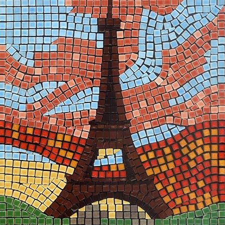 Do It Yourself Mosaic Art Kit for Adults, Make a Real Mosaic, Square 7inch (20cm) Eiffel Tower