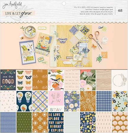 American Crafts Paper 12X12 PAD, Jen Hadfield Live & Let Grow