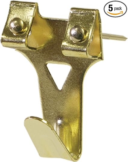 Hillman hanging-hardware 122194 Brass Professional Picture Hangers (40lb) 5 Pack, No Size, 5 Piece