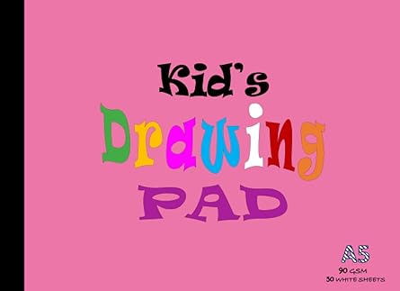 Drawing Pad for Kids: Childrens Sketch Pad / Sketchbook A5, 110 Pages, Thick 90gsm Paper, Landscape | Note Book for Sketching Colouring Painting Doodling Scribbling Art and Crafts - Pink