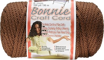 Pepperell Bonnie Macrame Craft Cord 6mmX100yd-Almond, Almond, 300 Foot